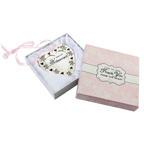 Love & Cherish Silverplated Heart Plaque - Bridesmaid
