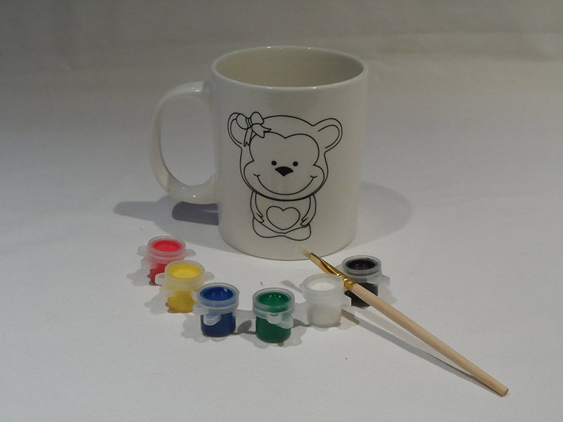 Children's Paint your own Animal Mug Cup Paint Filler Brush Christmas Stocking