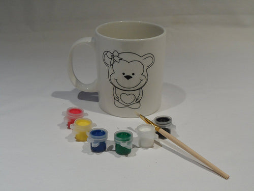 Children's Paint your own Animal Mug Cup Paint Filler Brush Christmas Stocking