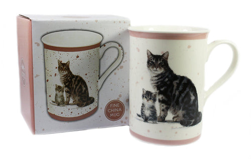 Macneil Cat and Kitten Fine China Mug (Tabby)