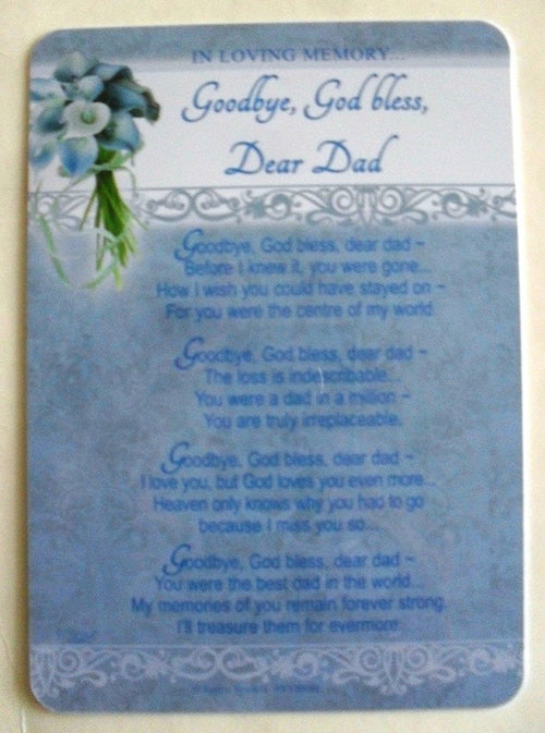 goodbye god bless dear dad graveside card