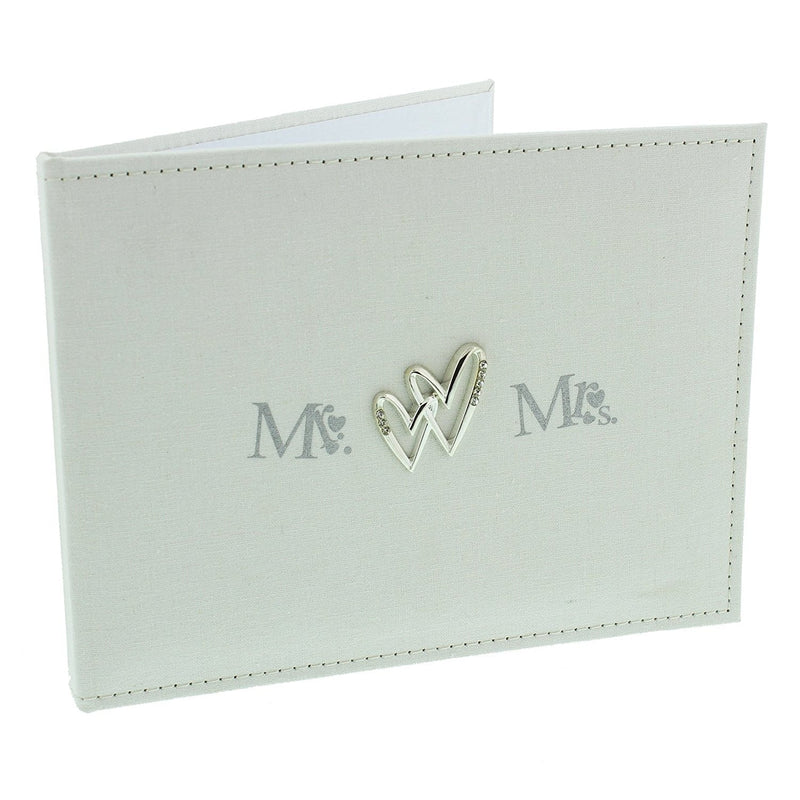 Beautiful Mr & Mrs Linen Wedding Guest Book