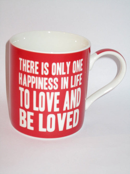 Red Happy Love Mug - Fine China Mug