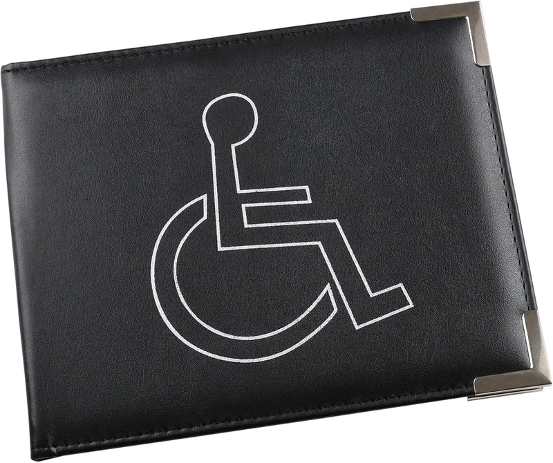 Esposti Disabled Blue Badge & Timer Holder - PU Leather Cover - Metal Corners - Hologram Safe - Black