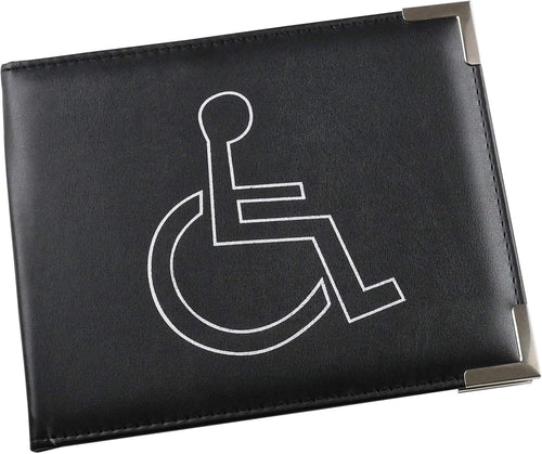 Esposti Disabled Blue Badge & Timer Holder - PU Leather Cover - Metal Corners - Hologram Safe - Black