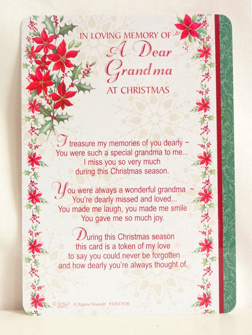 Grave Card - In Loving Memory Of A Dear Grandma At Christmas