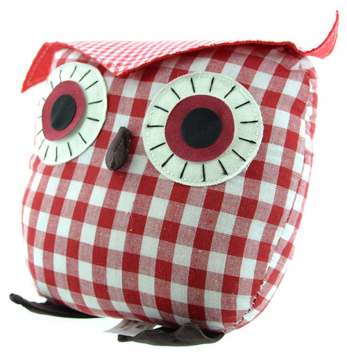 Juliana Home Living 19cm Red Checkered Door Stop - Owl