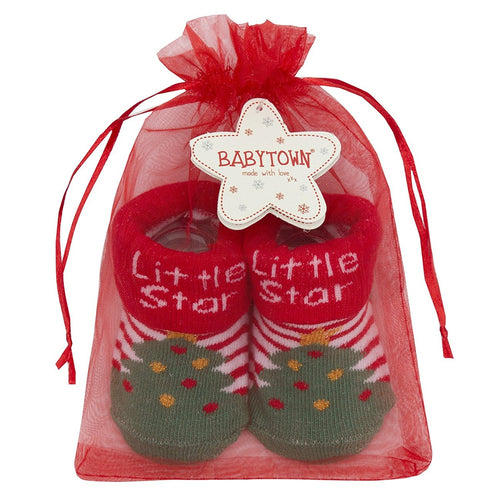 Babytown Festive Christmas Baby Cotton Rich Socks in Tote Bag