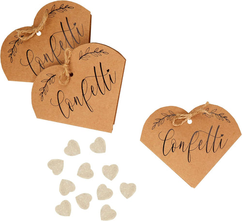 Neviti 775806 Hearts Confetti-3 Pack Tissue Confetti, Brown Kraft, 12 x 9.5 cm