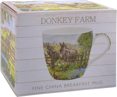 The Leonardo Collection Donkey Mug Macneil Studios, Tea and Coffee Mugs for Hot Drinks | Fine China Printed Mugs