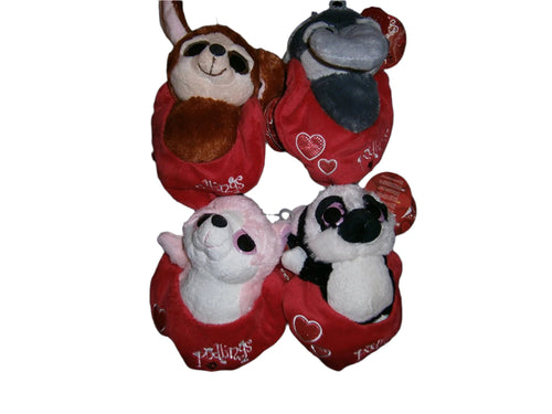 keel toys 18cm podlings 4 assorted one supplied at random with hearts on pouch