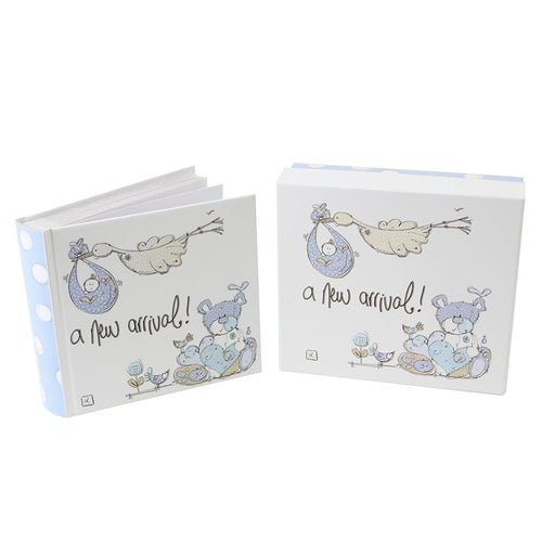 Tracey Russell Polka Dot Baby Album 6" x 4" - A New Arrival (Boy)
