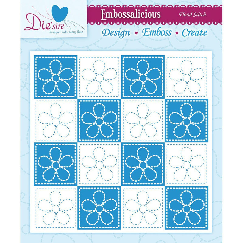 Die'sire embossalicious FLORAL STITCH 6" x 6" embossing folder