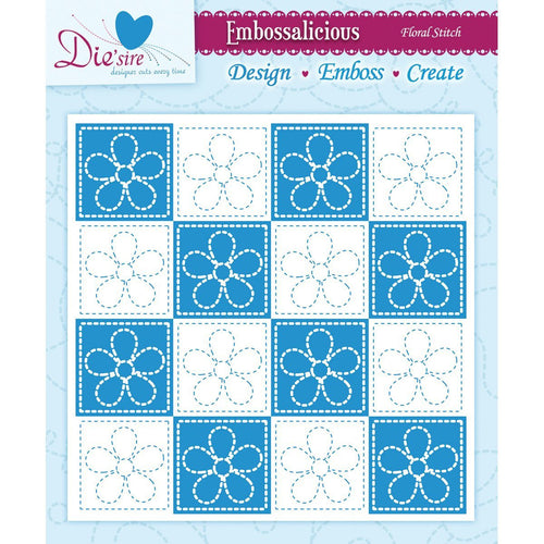 Die'sire embossalicious FLORAL STITCH 6" x 6" embossing folder