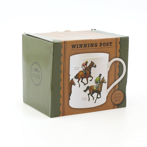 The Leonardo Collection Winning Post Fine China Windsor Mug ,Horse Racing Design, Famous Horses & Jockeys Perfect Cup for Fans of Horse Racing