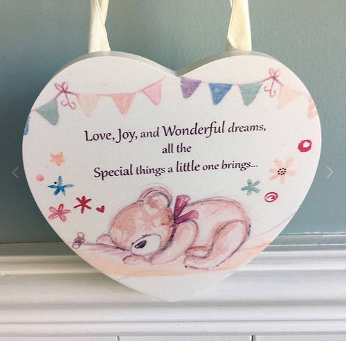Little Bear Hugs Hanging Plaque