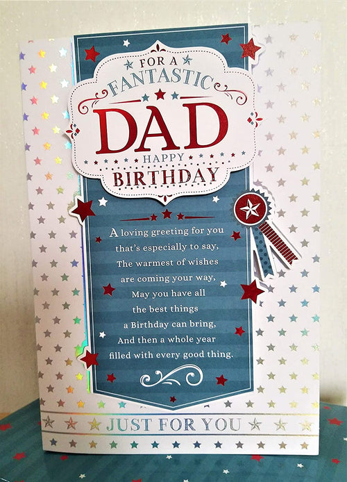 Dad Birthday Card 'for A Fantastic Dad Happy Birthday' Boxed Card