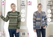 King Cole 5459 Women's Cardigan and Sweater Knitting Pattern