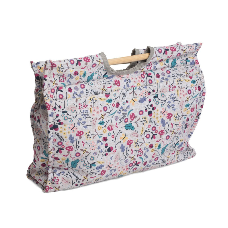 HobbyGift MR4687/194 | Spring Time Print Craft Bag/Wooden Handles | 11x42x31½cm