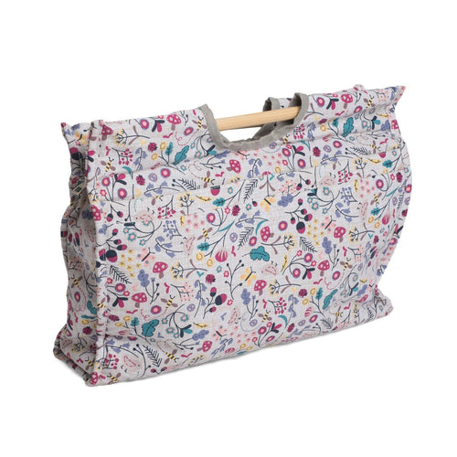 HobbyGift MR4687/194 | Spring Time Print Craft Bag/Wooden Handles | 11x42x31½cm
