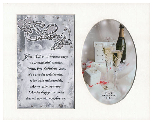 25 Silver Years 25th Anniversary Special Keepsake Photo Frame Mount