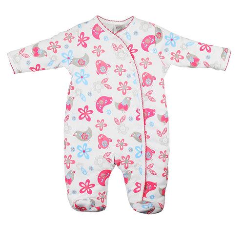 BABYTOWN Baby Girls Boys Padded Pramsuit Sleepsuit Coat Printed Bird or Dog