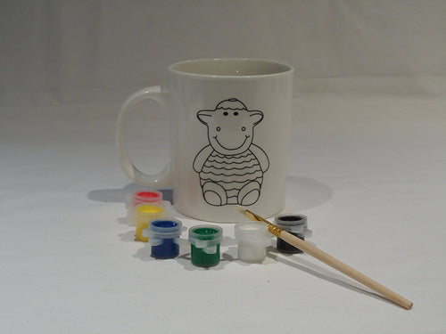 Children's Paint your own Animal Mug Cup Paint Filler Brush Christmas Stocking