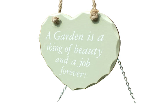 Wooden Heart - A Garden Is A Thing OF Beauty - Gift