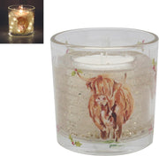 Christmas Highland Cow LED Gel Candle Jennifer Rose Gallery for Home & Decor | Long Burning Candles for Relaxation & Air Freshner | Large Scented Candles Gifts for Women & Men