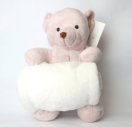 dusky bear and blanket set pink or blue please msg your choice