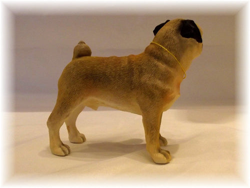 Leonardo Collection Pug Fawn Ornament Dog, Stone, Tan
