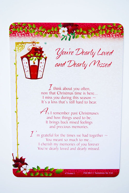 You're Dearly Loved and Dearly Missed Grave Card Decoration Memorial Remembrance
