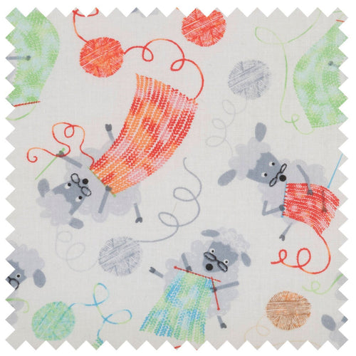 Hobby Gift 'Knitting Sheep' Drawstring Crochet Bag - Filled with Bamboo Crochet Hooks! 20 x 20 x 25cm (d/w/h)