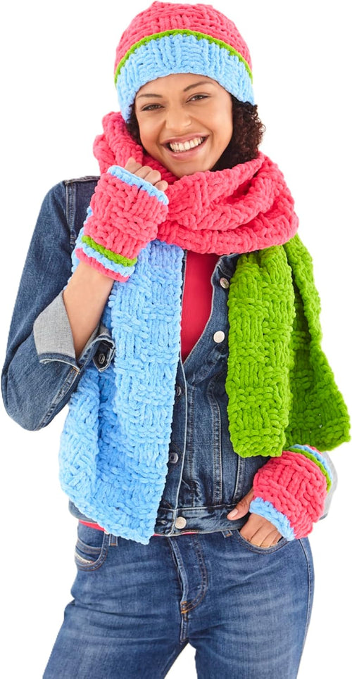King Cole Toastie Knitting Pattern - 6232 Lace Snood, Lace Hat, Block Scarf, Block Handwarmers, Block Hat, Spottyy Handwarmers, Cable Scarves, Cable Hat