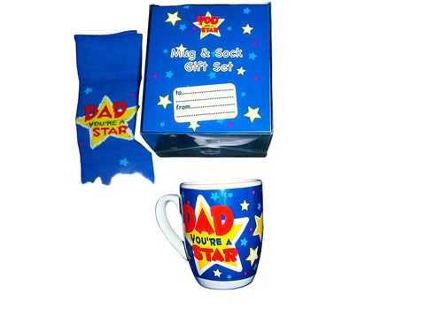 dad you re a star mug & sock gift set