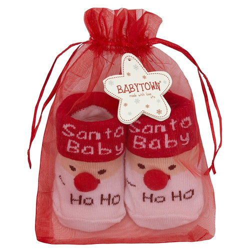 Babytown Festive Christmas Baby Cotton Rich Socks in Tote Bag