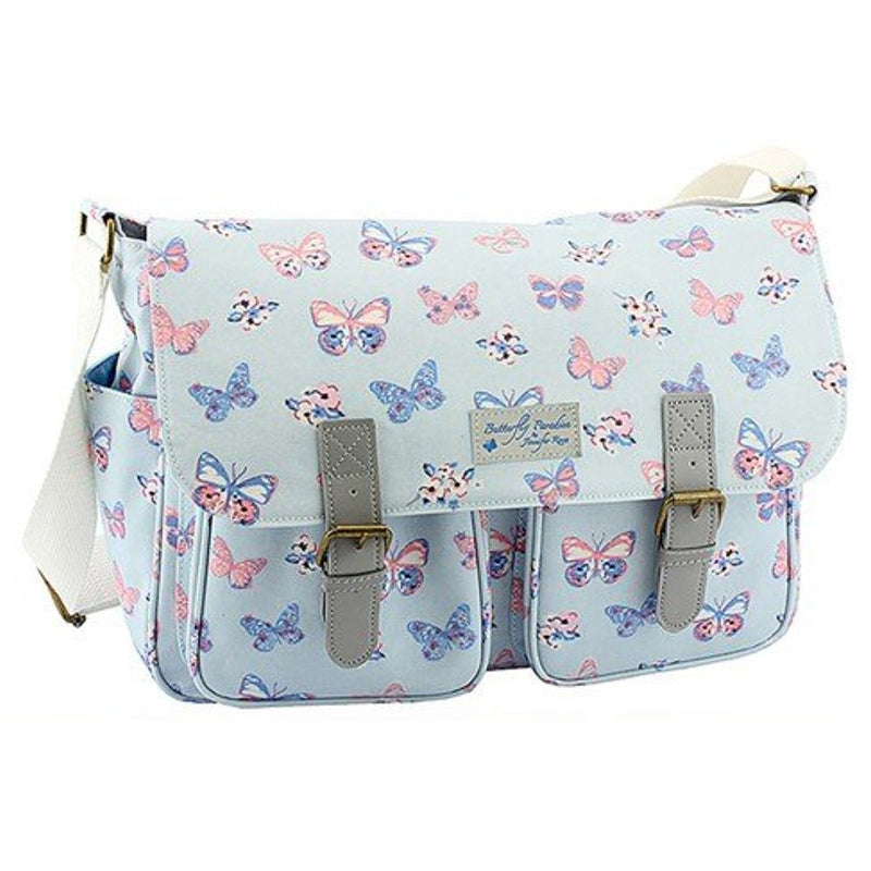 Lesser & Pavey Jennifer Rose Wipe Clean Laminated Canvas Blossom Floral Satchel Messenger Bag.