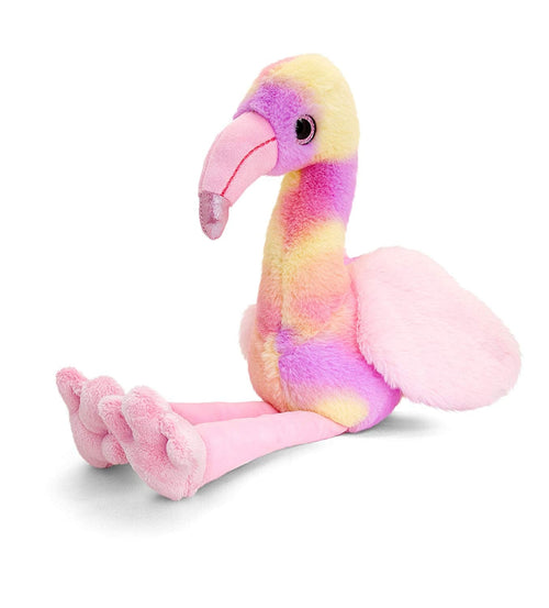Keel Toys SF2113 Rainbow Flamingo Soft Toy, Multi-Colour, 25 cm