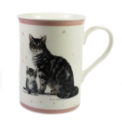 Macneil Cat and Kitten Fine China Mug (Tabby)