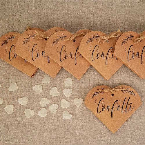 Neviti 775806 Hearts Confetti-3 Pack Tissue Confetti, Brown Kraft, 12 x 9.5 cm