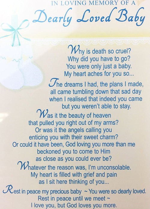Grave Card - In Loving Memory Of A Dearly Loved Baby - XY35035 - Loss Of Child / Sympathy