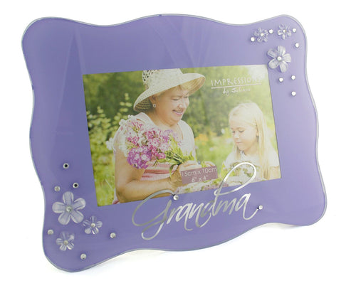 GRANDMA Lilac Glass Photo Frame Lovely Gift