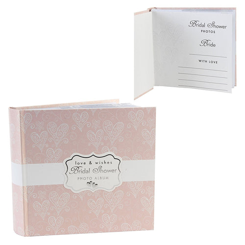 Love & Cherish Pink Pearlised Paperwrap Photo Album (4"x6") Bridal Shower
