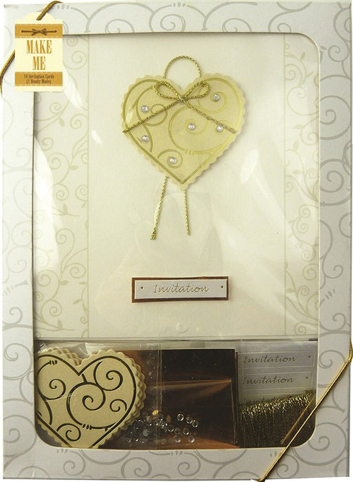 Craftime Heart Invitation, Gold