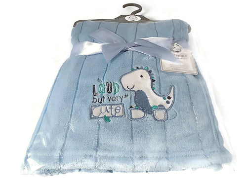 Baby Wrap/Blanket Color Blue Wording Loud Dino 900