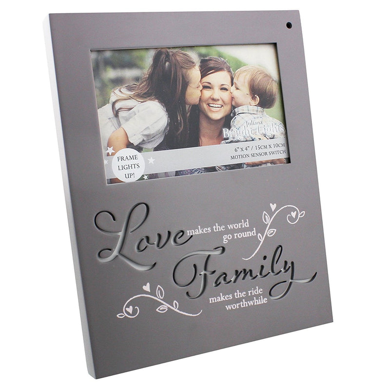 Love & Family Light Up Motion Sensor Photo Frame Bright Lights By Juliana Gifts