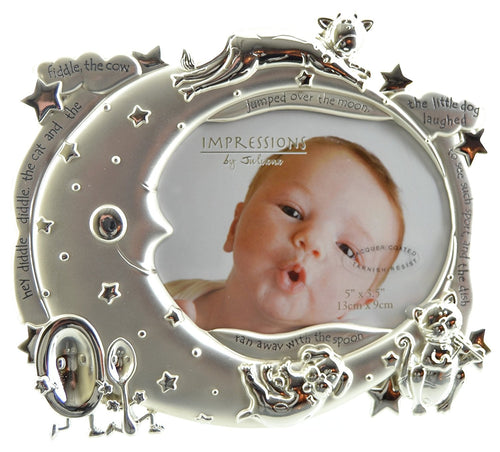 Juliana 18cm Silver Plated Baby Photo Frame "Hey Diddle Diddle"