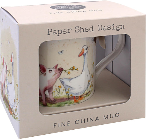 The Leonardo Collection Paper Shed Design Pig & Duck Mug  Stylish Ceramic