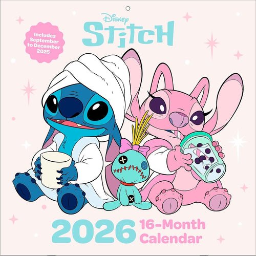 LILO & STITCH 2026 Square Wall Calendar – Official 16-Month Disney Calendar Featuring Beloved Characters – Tropical Gift for Animation Fans & Disney Collectors
