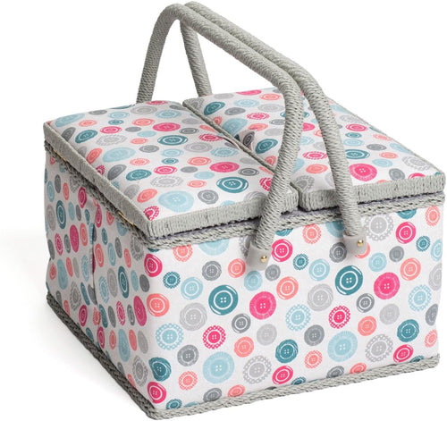 Hobby Gift MRLTLE/192 Scattered Buttons Large Twin Lid Sewing Box